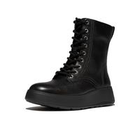Fitflop Damen F-Mode Stitch Warm Tumb Leder Schnürstiefeletten, Schwarz, 39 EU