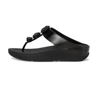 Fitflop Damen Fino Beadie-button Metallic Toe-post Sandale, Schwarz Metallic, 38 EU