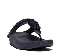 FitFlop Damen FINO Crystal-Cord Leather Toe-Post Sandalen, Midnight Navy (Marineblau), 40 EU