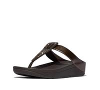 Fitflop Damen Fino Crystal Detail Metallic Zehentrenner, Metallic Chocolate Brown, 37 EU