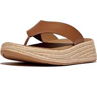 Fitflop Damen F-Mode Espadrille Leather Flatform T/Post Sandale, Deep Tan, 36 EU