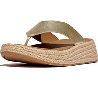 FitFlop Damen Flip Flops F-Mode Espadrille Leather Flatform T/Post Sandals IV6