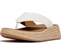 FitFlop Damen Flip Flops F-Mode Espadrille Leather Flatform T/Post Sandals IV6 Urban White-40