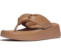 FitFlop Damen Flip Flops F-Mode Knot Soft-Leather Flatform Toe-Post Sandals IY1 Classic Tan-37