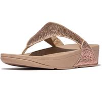Fitflop Women's Lulu Crinkled-Shimmer Toe-Post Sandals, Metallic Classic Beige, 41 EU