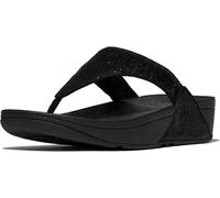 FitFlop Damen Flip Flops Lulu Crinkled-Shimmer Toe-Post Sandals E1A Metallic Black-40