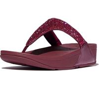 Fitflop Damen Lulu Crystal-Mix Toe-Post Sandale, Rhabarberfarben, 38 EU