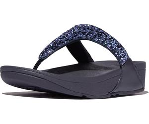 FitFlop Damen Flip Flops Lulu Crystal-Mix Toe-Post Sandals JE3 Midnight Navy-36