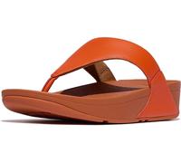 Dianette FITFLOP "LULU LEATHER TOEPOST", Damen, Gr. 40, orange, Rindsleder, unifarben, modisch, Schuhe, Pool Slides, Pantolette, Badeschuh mit Keilabsatz (32253562-40) orange
