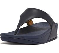 Fitflop Lulu Damen Plateau-Sandalen aus Leder mit Zehensteg in Weiß, Dunkelblau, 43 EU