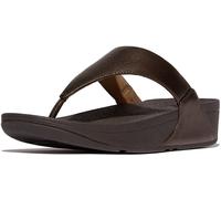 FitFlop Damen Flip Flops Lulu Leather Toepost I88 Metallic Chocolate Brown-41