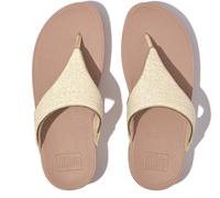 FitFlop Damen Flip Flops Lulu Shimmerweave Toe-Post Sandals GO1 Stone Beige Mix-41
