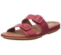 Fitflop Damen Gracie Rubber-Buckle Two-bar Leather Slides Schiebe-Sandalen, Dusky Red, 37 EU