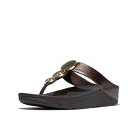 Fitflop Damen Halo Bead-Circle Metallic Zehentrenner, Metallic Chocolate Brown, 43 EU