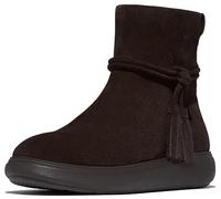 Fitflop iQ-COMFF Damen-Stiefel mit Quaste aus Wildleder, kurze Stiefel, Schokoladenbraun, Größe 36, schokobraun, 36 EU