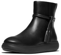 Plateaustiefelette FITFLOP "iQ-COMFF TASSEL", Damen, Gr. 40, schwarz, Leder, Lederimitat, unifarben, Schuhe, Boots, Chunky Boot mit Plateausohle (27783116-40) schwarz