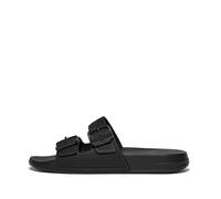 Fitflop Damen Iqushion Bar Buckle Slide Flache Sandale, Schwarz, 42 EU
