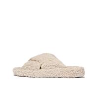 Fitflop Damen Iqushion D-luxe Padded Teddy Cross SlidesSandal, weiß, 38 EU