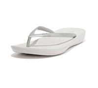 FitFlop Damen iQushion Ergonomic Flip Flops - leicht und bequem mit natürlicher Fußgewölbestütze - Silber - 39 EU