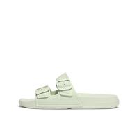 Fitflop Damen Iqushion Iridescent Two Bar Buckle SlidesSlide Sandale, Sagebrush, 38 EU