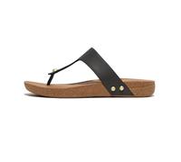 Fitflop Damen Iqushion Leder Zehentrenner, Schwarz, 39 EU