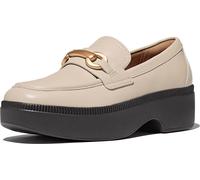 FitFlop Damen Loafer F-Luma Chunky-Snaffle Leather Demi-Wedge Loafers IJ7 Stone Beige-36