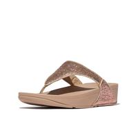 Fitflop Damen Lulu Crinkled-shimmer Zehensteg-Sandalen, Metallic Classic Beige, 37 EU