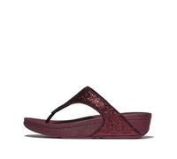 Zehentrenner FITFLOP "LULU CRINKLED SHIMMER", Damen, Gr. 40, lila (pflaume), Synthetik, Textil, Glitzer, modisch, Schuhe, Slides, Badeschuh mit Glitter (25373204-40) pflaume