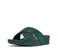 Fitflop Damen Lulu Glitterball Cross Slides Schiebe-Sandalen, Metallic Deep Teal, 39 EU