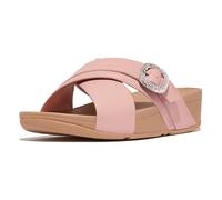 Fitflop Damen Lulu Kristallschnalle Metallic-leder Cross SlidesSandale