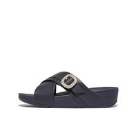 Fitflop Damen Lulu Kristallschnalle Metallic-leder Cross SlidesSandale