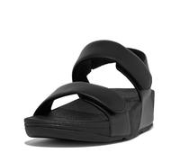 Fitflop Damen Lulu Ledersandalen mit Verstellbaren Riemen - Bequeme, Leichte Sommerschuhe mit Natürlicher Fußgewölbeunterstützung - Schwarz - 38 EU