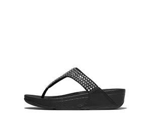 Fitflop Damen Lulu Maxi-crystal Zehensteg-Sandalen, Schwarz, 36 EU