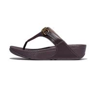 Fitflop Damen Lulu Quadratische Kette Leder Zehentrenner, Plumberry, 43 EU