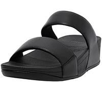 Fitflop Damen lulu slide leather Schiebe-Sandalen, Schwarz, 43 EU