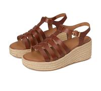 Fitflop Damen Platfforms Espadr. Leather Fisherman Wedge Sandals Keilsandale, Deep Tan, 37 EU