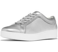Fitflop Damen Rally Crystal-Trim Leder-Sneaker, Silber, 38 EU, Silber, 38 EU