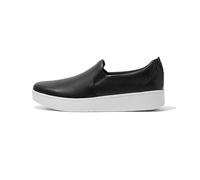 Fitflop Damen Rally Leather Slip On Skate Sneakers Sneaker, Black, 37 EU