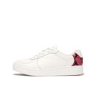 Fitflop Damen Rally Snakeprint-backtab Leather Panel Sneakers Schuh, Urban White Wild Raspberry, 38 EU