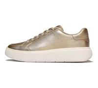 FitFlop Damen Rtg Metallic-Leather Sneakers Sneaker, Platin, 37 EU