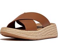 Fitflop Damen F-Mode Espadrille Leather Flatform Cross Slides Schiebe-Sandalen, Deep Tan, 42 EU
