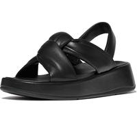 FitFlop Damen Sandalen F-Mode Knot Soft-Leather Flatform B/Strap Sandals IX9 All Black-40