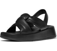 FitFlop Damen Sandalen F-Mode Knot Soft-Leather Flatform B/Strap Sandals IX9 All Black-38