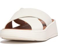 FitFlop Damen Sandalen F-Mode Leather Flatform Cross Slides FW5 Cream-37