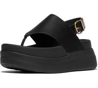 FitFlop Damen Sandalen F-Mode Stack Leather Back-Strap Toe-Post Sandals E2G Black-38