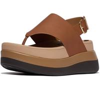 FitFlop Damen Sandalen F-Mode Stack Leather Back-Strap Toe-Post Sandals E2G Deep Tan-39