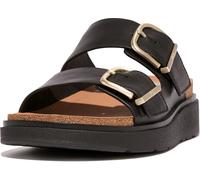 Fitflop Gen-FF Buckle Two-Bar Leather Slides ZWART - Größe 39