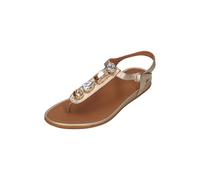 Fitflop Damen Sandalen GRACIE ULTRA-JEWEL LEATHER T-BAR platino, Größe:41 EU