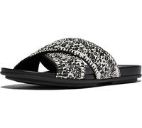 FitFlop Damen Sandalen Gracie Woven Cross Slides JA8 Black/Ivory Mix-38