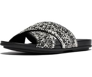 FitFlop Damen Sandalen Gracie Woven Cross Slides JA8 Black/Ivory Mix-41